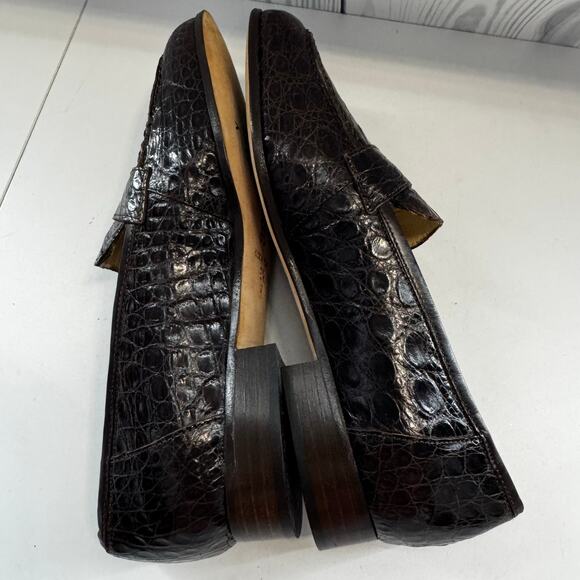 Vintage Womens Saks Fifth Avenue Folio Brown Genuine Crocodile Loafer, Sz. 6.5M - Picture 7 of 8